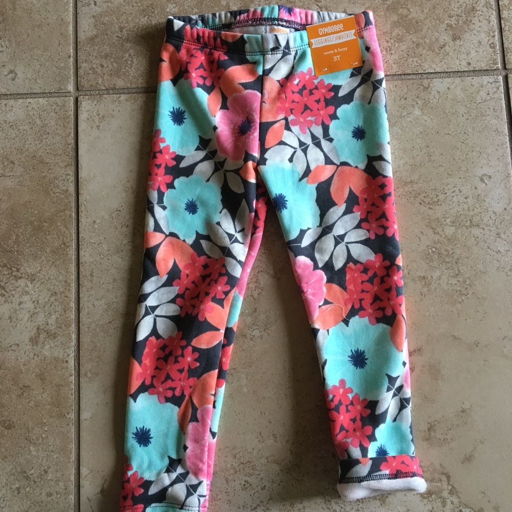 "Enchanted Winter" Floral Fleece Leggings